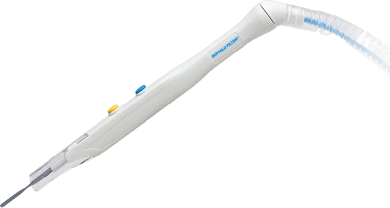 Plumepen Pro zeigt nach unten und zeigt die Tasten auf dem Stift
