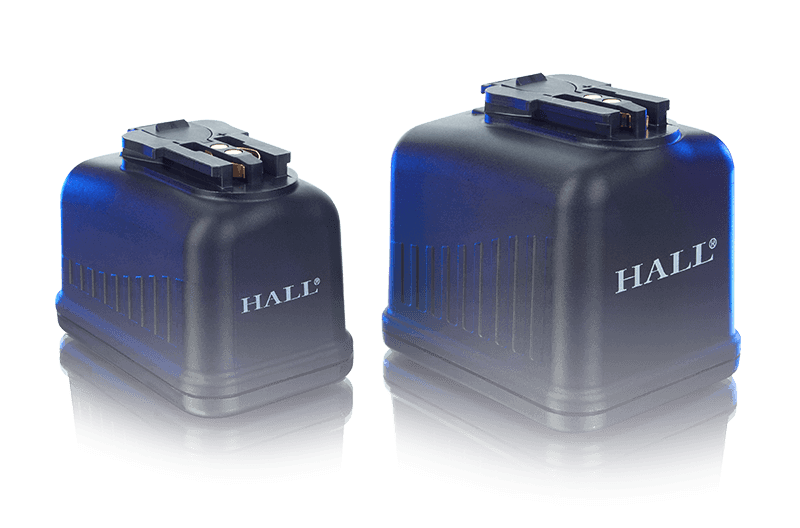 Dos baterías de litio Hall de diferentes tamaños